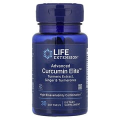 Advanced Curcumin Elite Extrait de curcuma Gingembre et turmérones 30 capsules à enveloppe molle